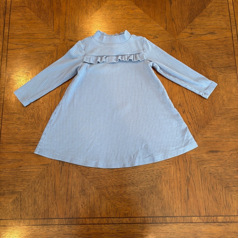 Hanna Andersson Blue Ruffle Long Sleeve Dress
